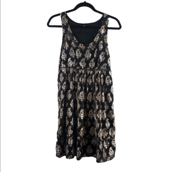 Free people dress gold silver and brown multicolor - Picture 3 of 8